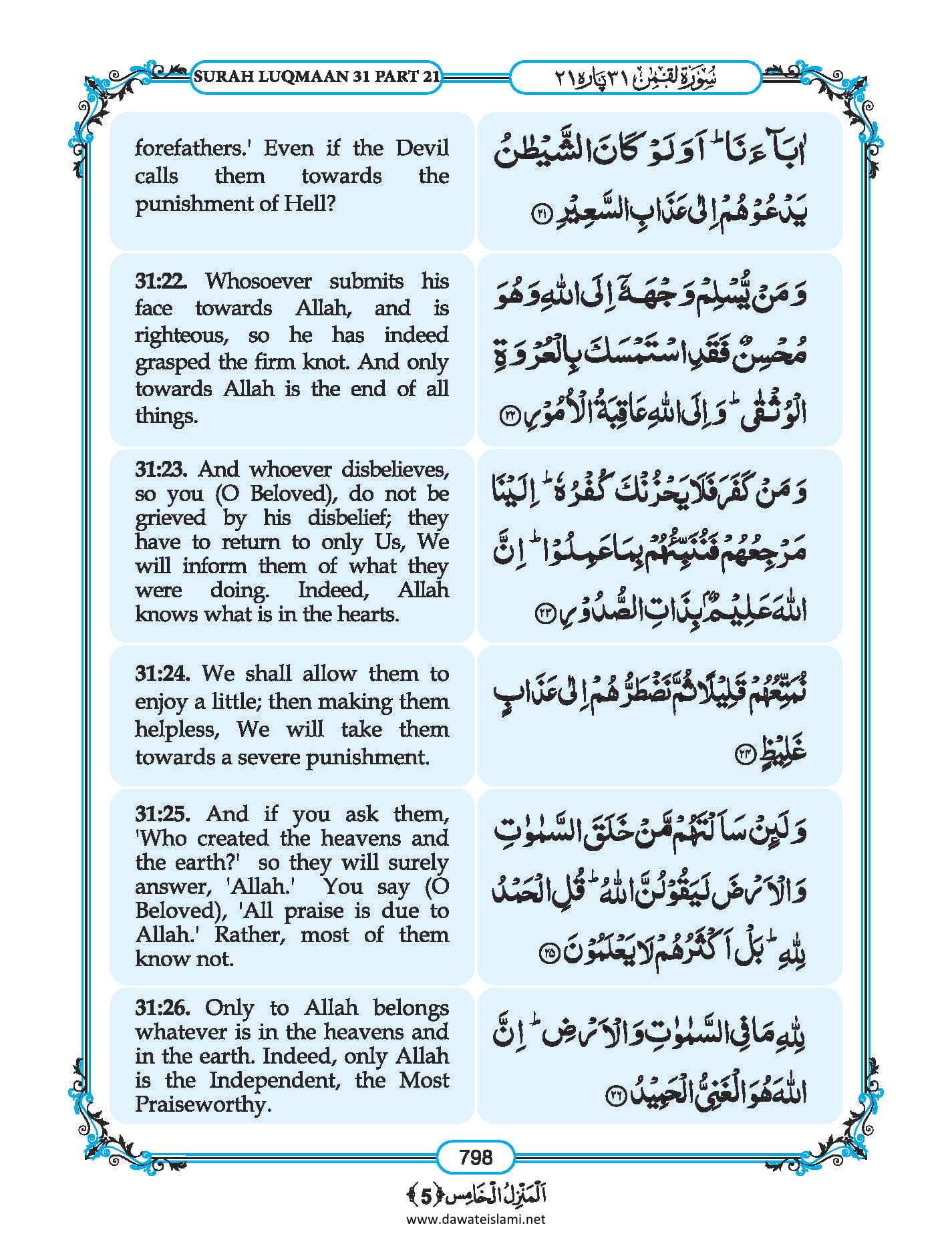 Surah Luqman in English, Listen Audio Mp3 & Download English PDF