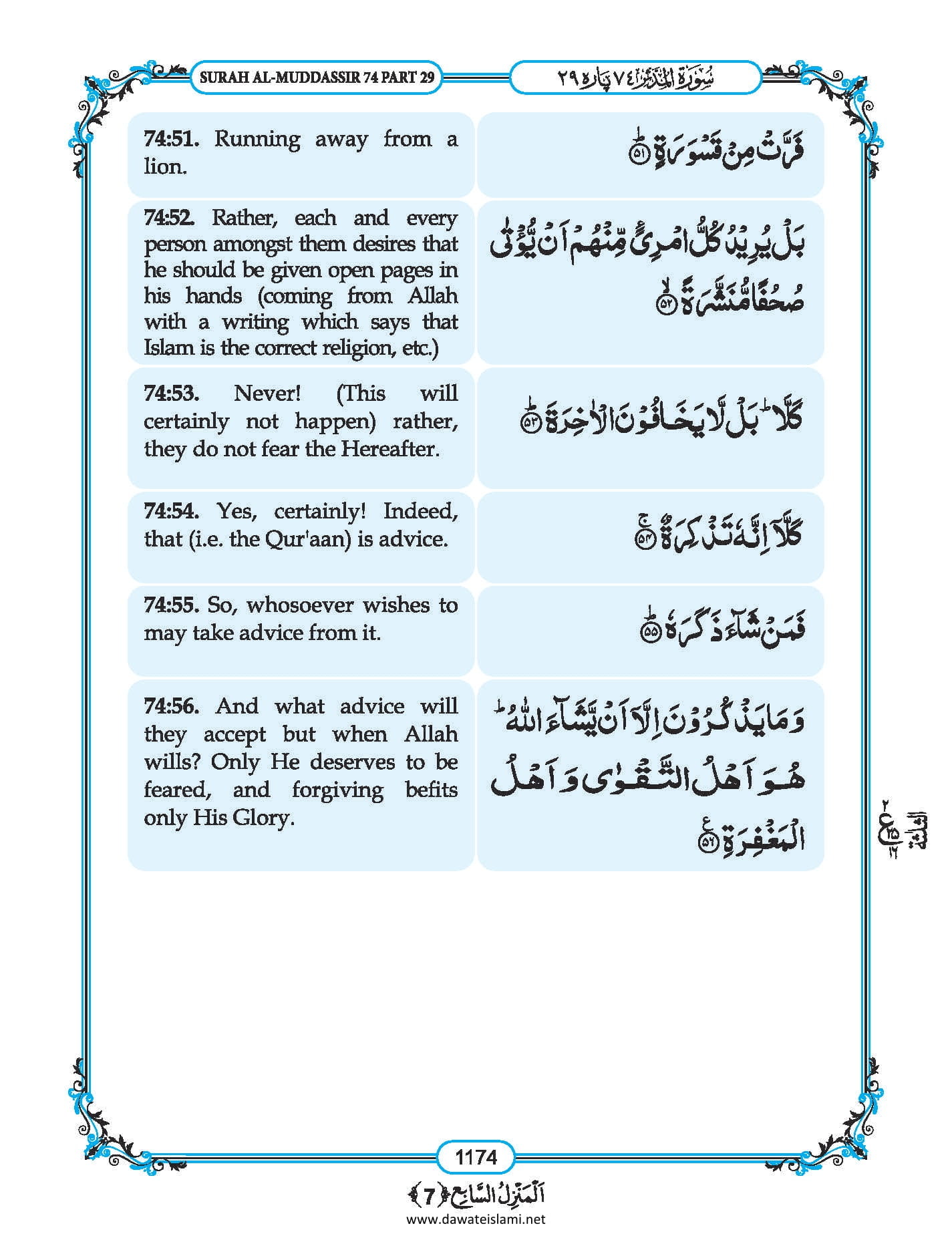 Surah Mudassir in English, Listen Audio Mp3 & Download English PDF