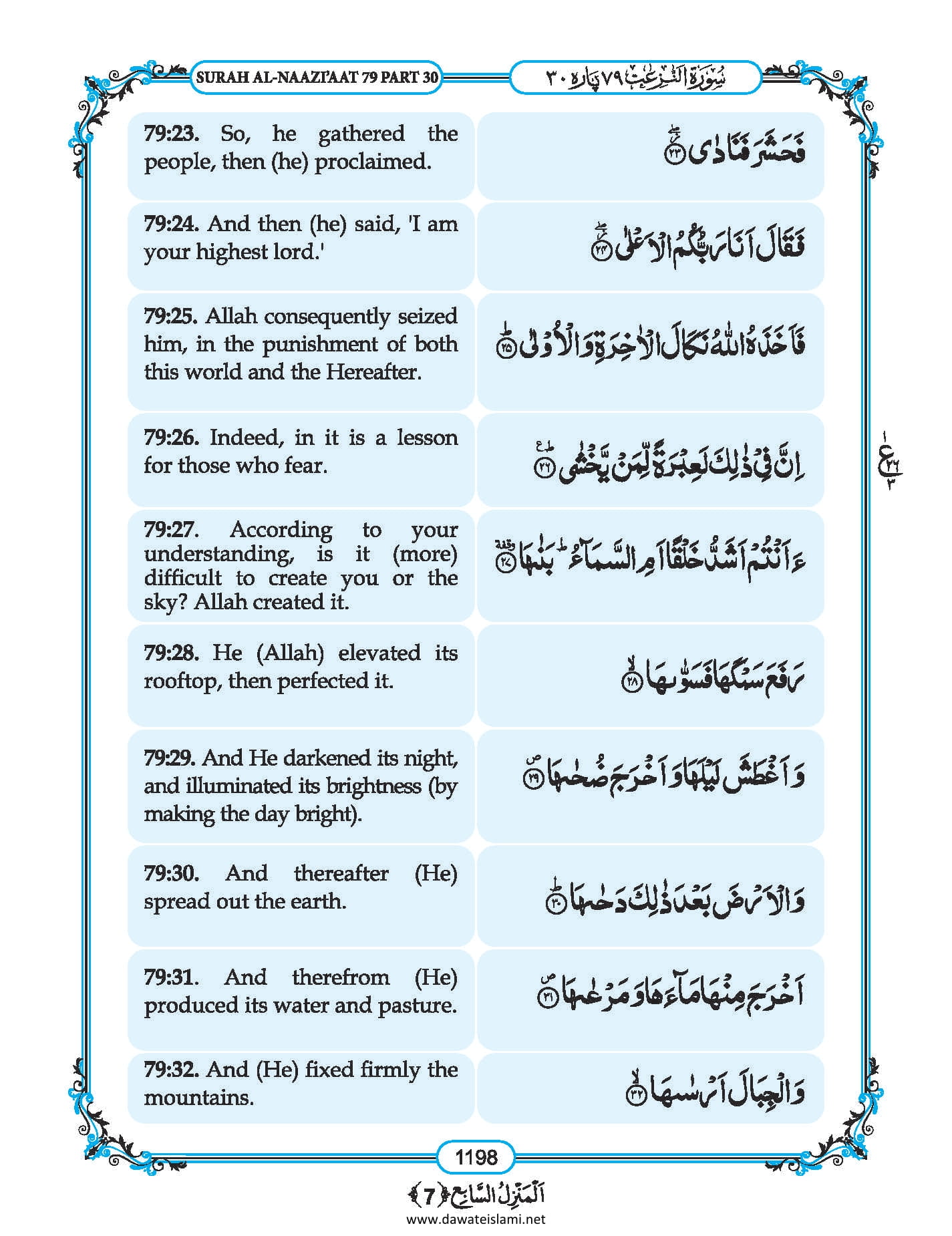 Surah Naziat in English, Listen Audio Mp3 & Download English PDF