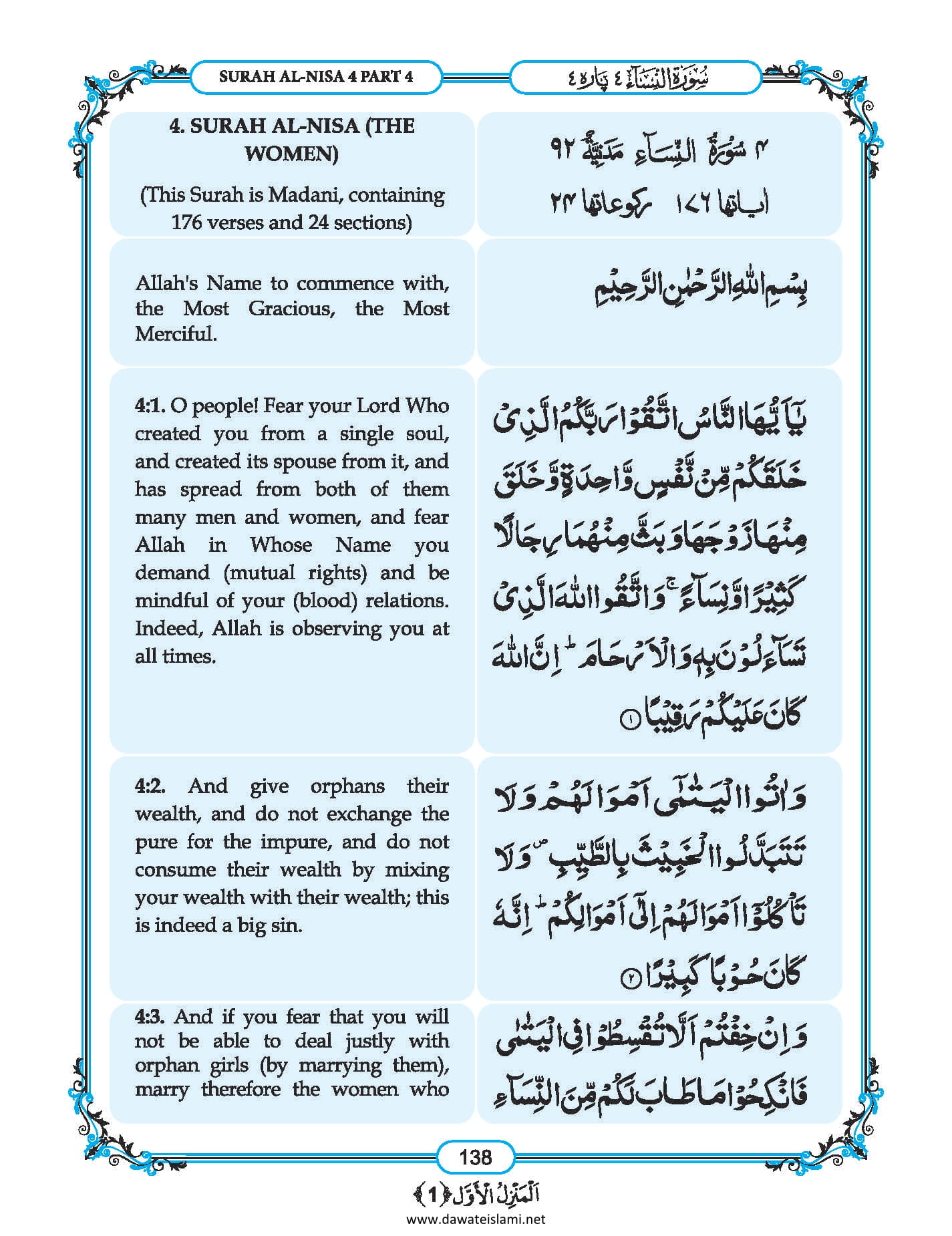 Surah Nisa in English, Listen Audio Mp3 & Download English PDF