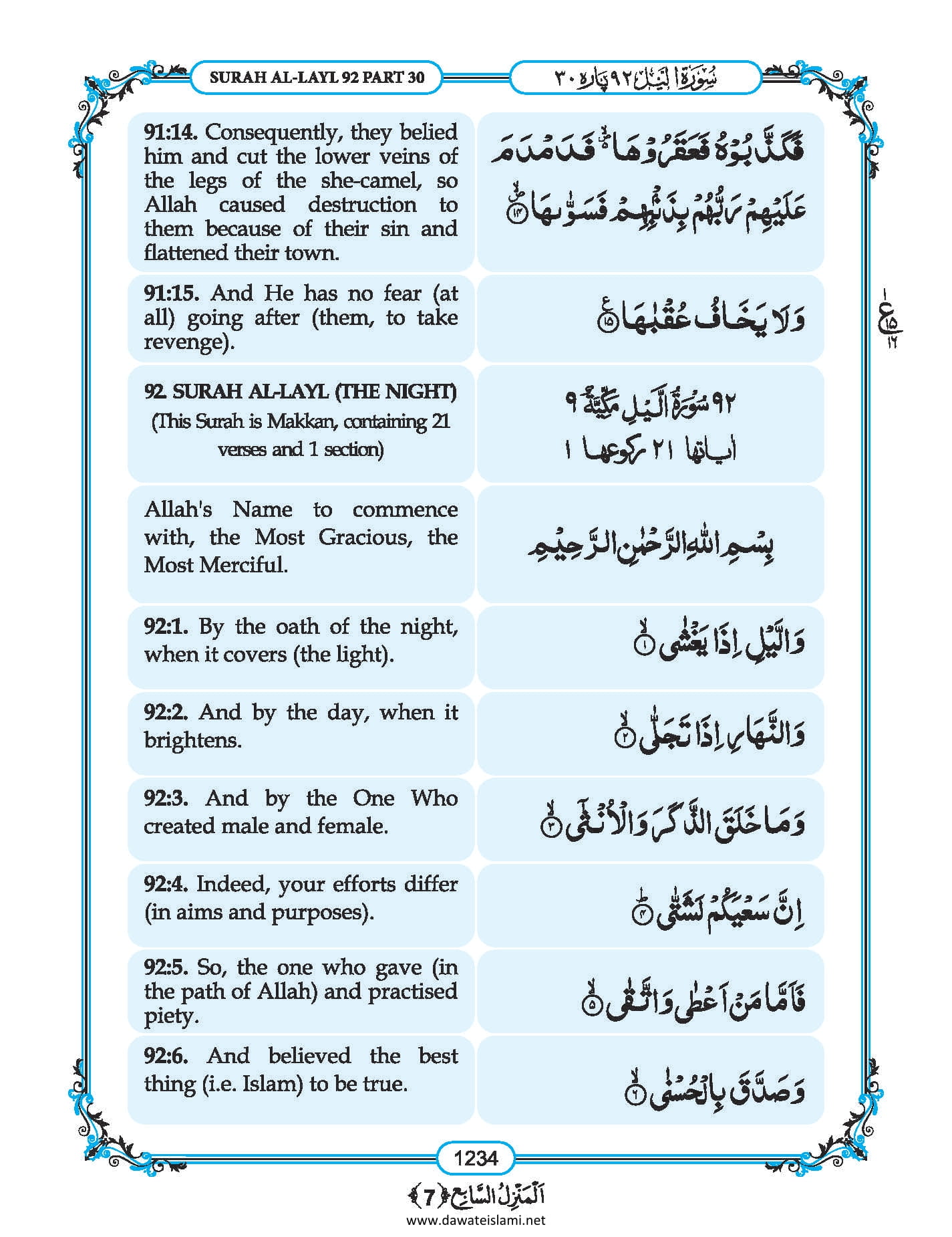 Surah Shams in English, Listen Audio Mp3 & Download English PDF