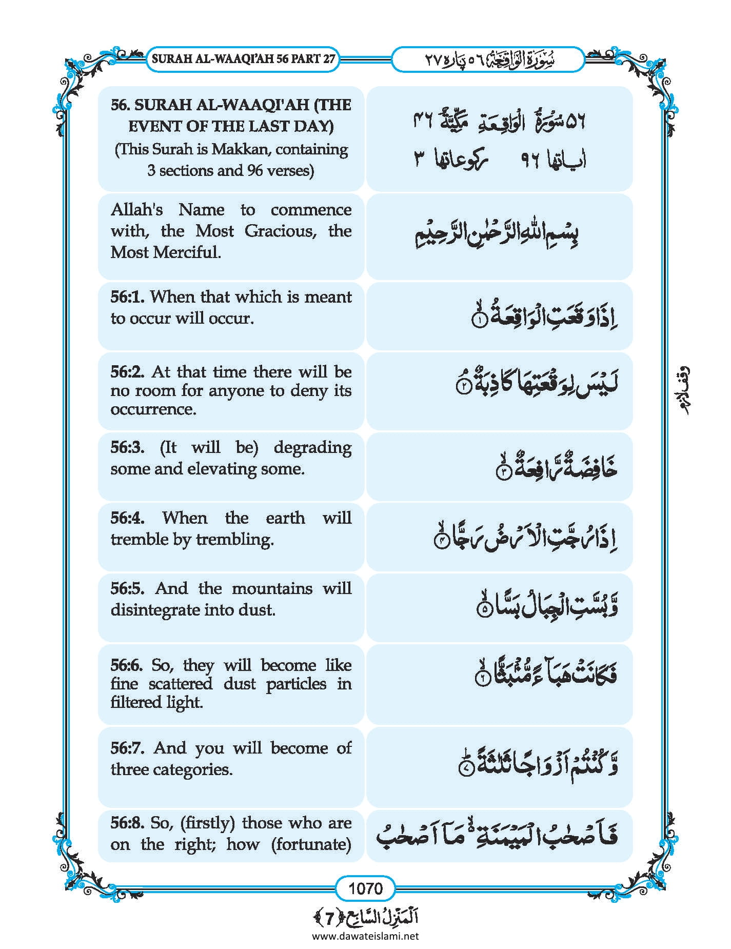 Surah Waqiah In English Listen Audio Mp3 And Download English Pdf