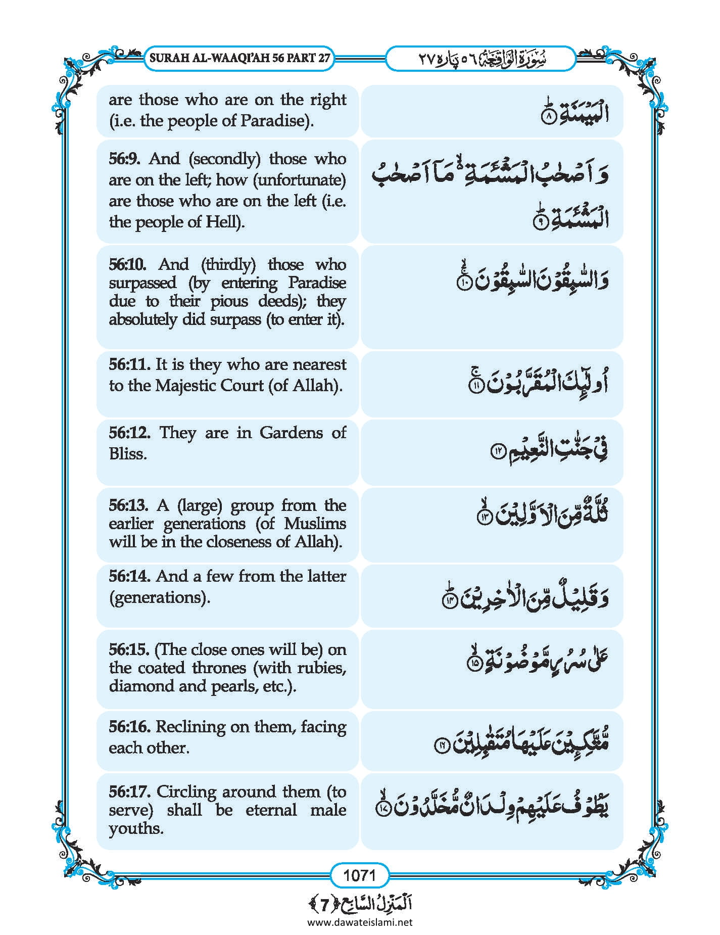 Surah Waqiah in English, Listen Audio Mp3 & Download English PDF