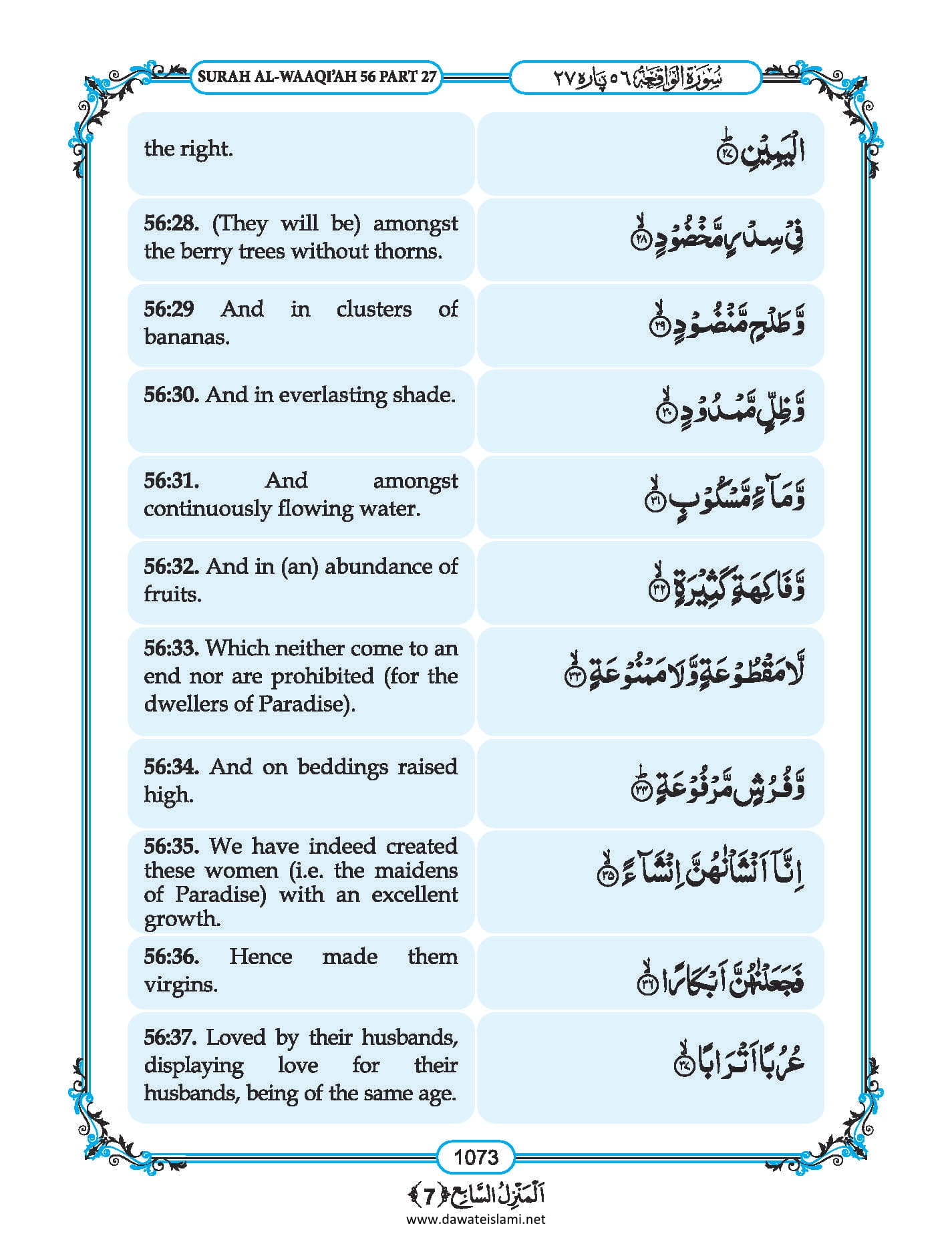 Surah Waqiah in English, Listen Audio Mp3 & Download English PDF